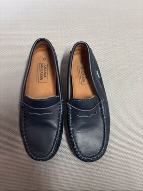 Atlanta Mocassin walker euro size 32 (us 1) Navy Leather Moccasins